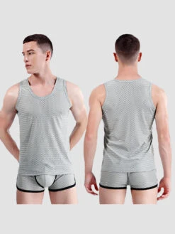 Men's Mesh Ice Silk Sleeveless Tank Top(Summer Cool Down Mens Tanks Shorts Set) -Mr Saker 1 18 6754589e d082 45c0 908b 16afa700f731