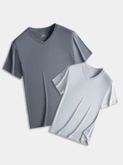 60S Double-Sided Modal Fashion V-neck Men's Solid Color Short-Sleeved T-shirt(60s Double Sided Modal Fashion V Neck Mens Solid Color Short Sleeved T Shirt) -Mr Saker 1 18 b926419c 39d9 48ee a072 54236f89407c