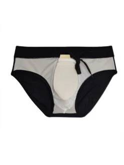 Men's Padded Solid Drawstring Swim Briefs(Mens Padded Solid Drawstring Swimsuit Bikini Briefs) -Mr Saker 1 18 eb2a6f42 4595 461d 83d7 5d98193ee3e9