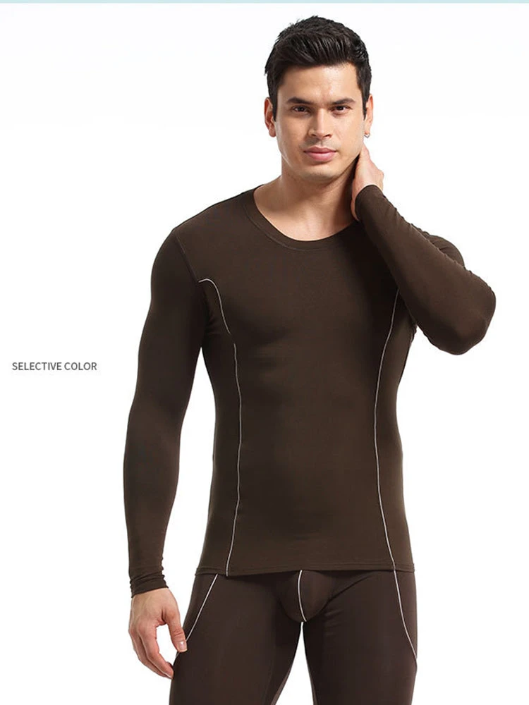 Men's Round Neck Solid Color Bamboo Fiber Thermal Underwear Set(Mens Round Neck Solid Color Bamboo Fiber Thermal Underwear Set) 13 Men's Round Neck Solid Color Bamboo Fiber Thermal Underwear Set(Mens Round Neck Solid Color Bamboo Fiber Thermal Underwear Set) - Image 13