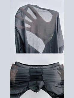 Men's Lightweight Semi-See-Through Sports Pants With Spacious Pouch(Mens Breathable Semi Transparent Sexy Black Silk Large Pouch Leggings) 24 Men's Lightweight Semi-See-Through Sports Pants With Spacious Pouch(Mens Breathable Semi Transparent Sexy Black Silk Large Pouch Leggings) -Mr Saker 1 19 5290762b 2aad 4b08 b5b4 3bb0e2613e70