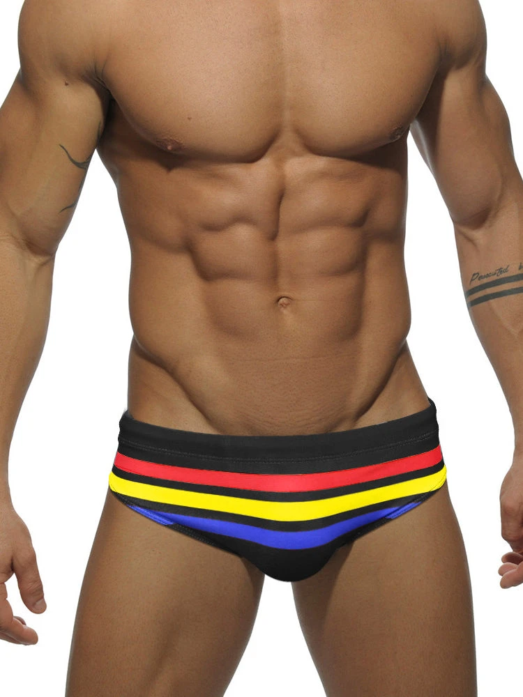 Men's Moisture-Wicking Sexy Striped Color Swim Briefs(Mens Moisture Wicking Sexy Striped Color Swim Briefs) 16 Men's Moisture-Wicking Sexy Striped Color Swim Briefs(Mens Moisture Wicking Sexy Striped Color Swim Briefs) - Image 16