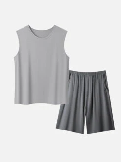 Men's Summer Modal Ice Silk Home Wear Pajama Set(Mens Summer Modal Ice Silk Home Wear Pajama Set) -Mr Saker 1 1 16886bbf a80c 45f6 bd34 1f7e7fd480c8