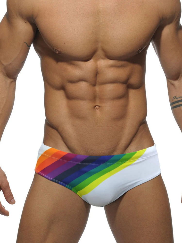 Men’s Rainbow Stripes Swim Briefs With Removable Pad(Men S Rainbow Stripes Swim Briefs With Removable Pad) 11 Men’s Rainbow Stripes Swim Briefs With Removable Pad(Men S Rainbow Stripes Swim Briefs With Removable Pad) - Image 11