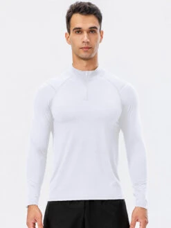 Men's Zip-Up Sports Long Sleeve Shirt(Mens Zip Up Long Sleeve T Shirt) -Mr Saker 1 1 fc4e8c2a ee68 449a 9725 bff945269f49