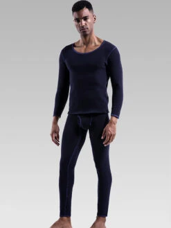 Fleece Lined Men's Thermal Underwear With Support Pouch(Fleece Lined Mens Thermal Underwear With Support Pouch)