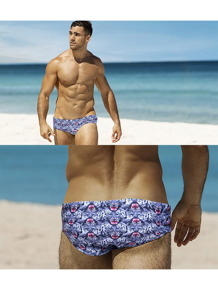 Men's Low-Rise Stylish Print Swim Briefs(Mens Low Rise Stylish Print Swim Briefs) 3 Men's Low-Rise Stylish Print Swim Briefs(Mens Low Rise Stylish Print Swim Briefs) - Image 3