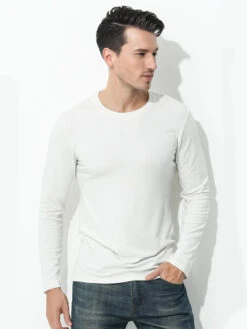 Men's Double-sided Modal Long-sleeved Solid Color T-shirt(Mens Double Sided Modal Long Sleeved Solid Color T Shirt) 26 Men's Double-sided Modal Long-sleeved Solid Color T-shirt(Mens Double Sided Modal Long Sleeved Solid Color T Shirt) -Mr Saker 1 23 32a92ca0 127a 4615 930d a9417cc8c851