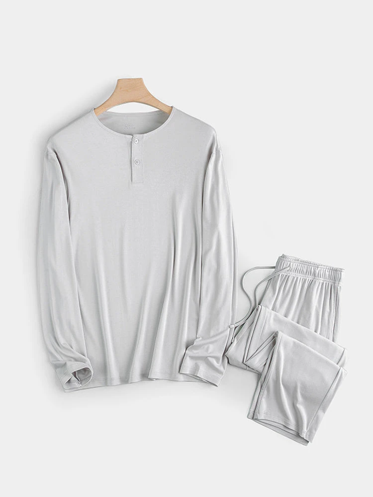 60S Modal Men's Solid Color Pajama Set | Comfortable Casual Wear For All Seasons(60s Modal Mens Solid Color Pajama Set Comfortable Casual Wear For All Seasons) 8 60S Modal Men's Solid Color Pajama Set | Comfortable Casual Wear For All Seasons(60s Modal Mens Solid Color Pajama Set Comfortable Casual Wear For All Seasons) - Image 8