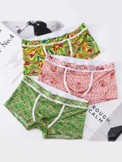 3 Pack Men's Sexy U-Shaped Mesh Breathable Boxer Briefs(3 Pack Mens Sexy U Shaped Mesh Breathable Boxer Briefs)