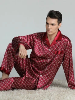 Men's Print Sleepwear Silk Satin Pajamas Set(Mens Print Sleepwear Silk Satin Pajamas Set) 25 Men's Print Sleepwear Silk Satin Pajamas Set(Mens Print Sleepwear Silk Satin Pajamas Set) -Mr Saker 1 24 c9cd9753 03f5 4551 bd04 f027c9675a68