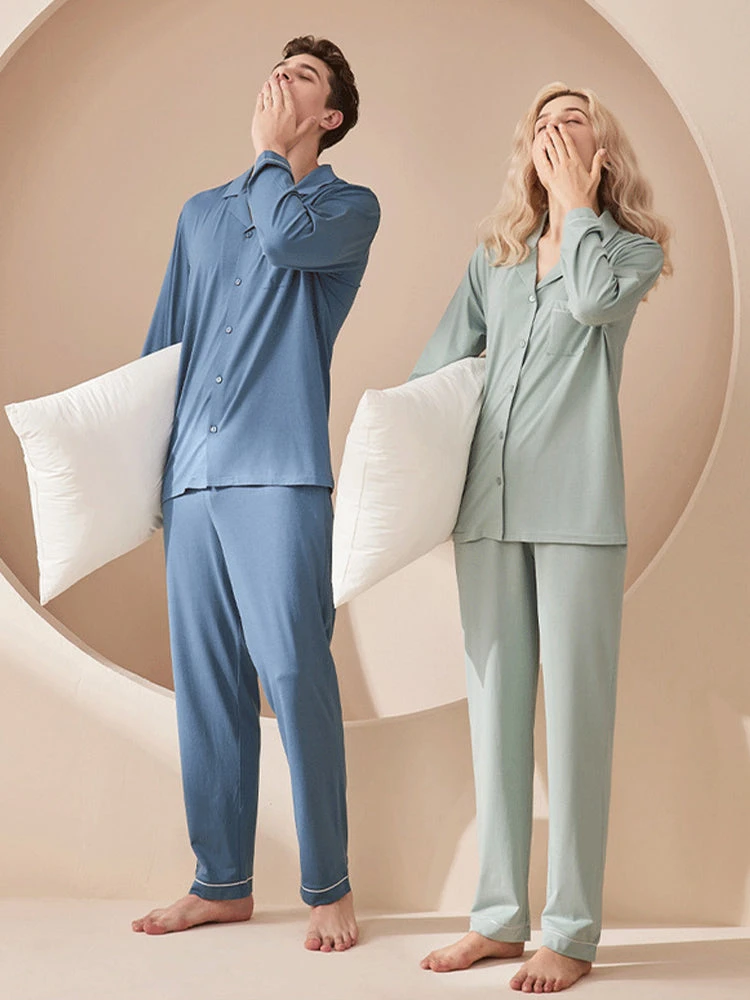 Modal Cotton Comfortable Couple Pajamas Set(Modal Cotton Comfortable Couple Pajamas Set) 4 Modal Cotton Comfortable Couple Pajamas Set(Modal Cotton Comfortable Couple Pajamas Set) - Image 4