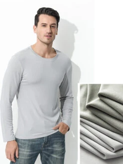 Men's Double-sided Modal Long-sleeved Solid Color T-shirt(Mens Double Sided Modal Long Sleeved Solid Color T Shirt) 25 Men's Double-sided Modal Long-sleeved Solid Color T-shirt(Mens Double Sided Modal Long Sleeved Solid Color T Shirt) -Mr Saker 1 25 19675338 8158 401d a960 b153bdb95ff5