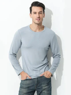 Men's Double-sided Modal Long-sleeved Solid Color T-shirt(Mens Double Sided Modal Long Sleeved Solid Color T Shirt) 23 Men's Double-sided Modal Long-sleeved Solid Color T-shirt(Mens Double Sided Modal Long Sleeved Solid Color T Shirt) -Mr Saker 1 26 419eabec d4f5 4d1b a2bb 4a86a6de49ae
