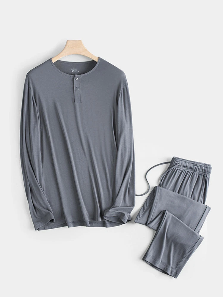 60S Modal Men's Solid Color Pajama Set | Comfortable Casual Wear For All Seasons(60s Modal Mens Solid Color Pajama Set Comfortable Casual Wear For All Seasons) 11 60S Modal Men's Solid Color Pajama Set | Comfortable Casual Wear For All Seasons(60s Modal Mens Solid Color Pajama Set Comfortable Casual Wear For All Seasons) - Image 11