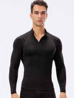 High Stretch Tight Sports Collar Long Sleeves For Men(High Stretch Tight Sports Collar Long Sleeves For Men) -Mr Saker 1 27 cfaf0e21 0e53 4c78 bba1 3e5e24423b75
