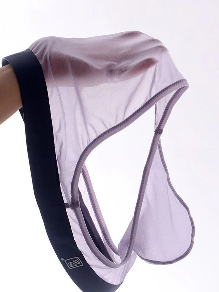 Men's Ultra Thin Ice Silk See-through Briefs(Mens Sexy Transparent Suspender Briefs 1) 7 Men's Ultra Thin Ice Silk See-through Briefs(Mens Sexy Transparent Suspender Briefs 1) - Image 7