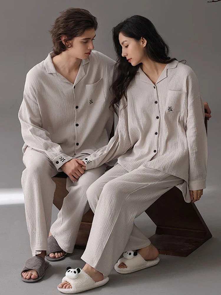 Autumn And Winter Loose Couple Cotton Pajamas Sets(Autumn And Winter Loose Couple Cotton Pajamas Sets) 4 Autumn And Winter Loose Couple Cotton Pajamas Sets(Autumn And Winter Loose Couple Cotton Pajamas Sets) - Image 4