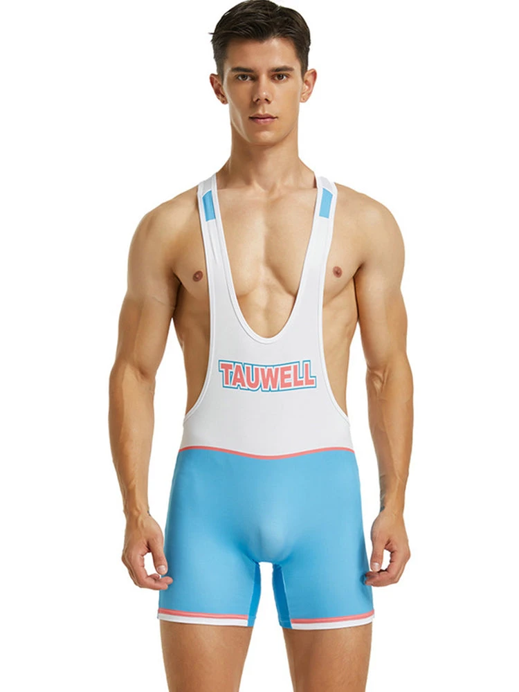 Men’s Spliced Color Wrestling Singlet Bodysuit(Mens Color Matching Wrestling One Piece Vest) 6 Men’s Spliced Color Wrestling Singlet Bodysuit(Mens Color Matching Wrestling One Piece Vest) - Image 6