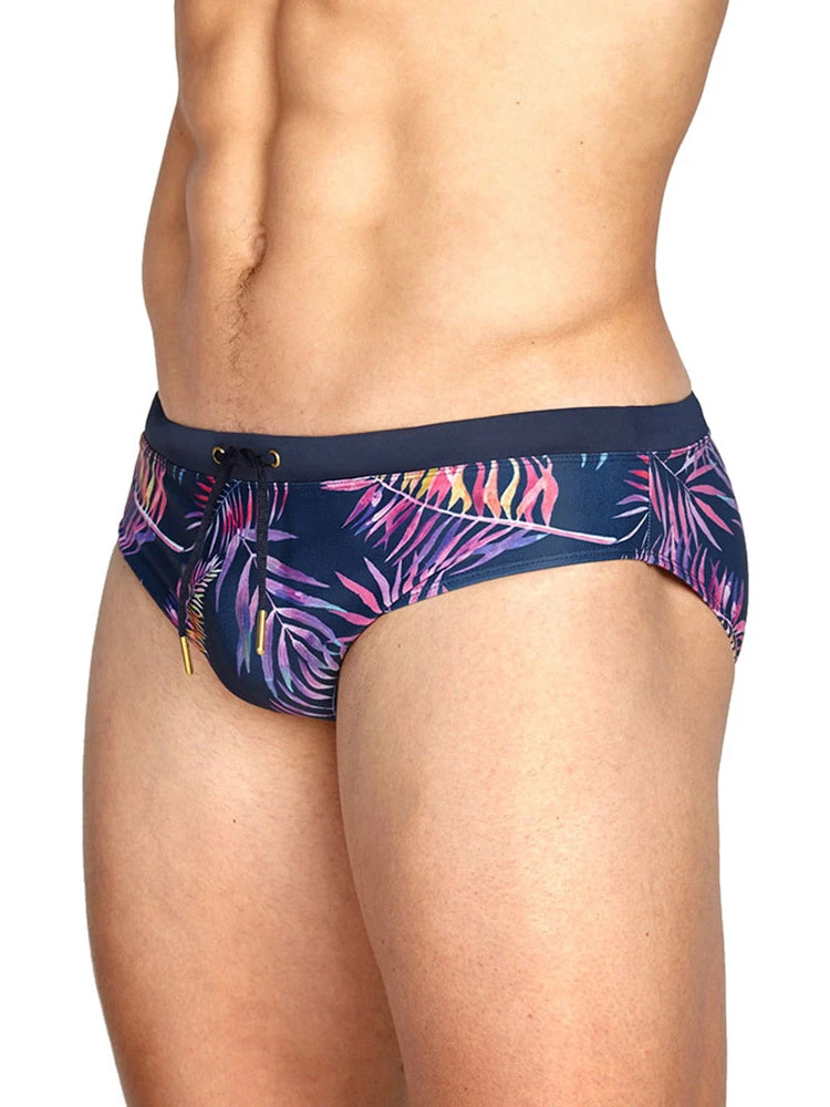Gradient Leaf Print Men's Swimsuit Briefs(Gradient Leaf Print Mens Swimsuit Briefs) 3 Gradient Leaf Print Men's Swimsuit Briefs(Gradient Leaf Print Mens Swimsuit Briefs) - Image 3