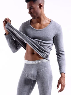 V-Neck Thermal Underwear With Fleece Lined(V Neck Thermal Underwear With Fleece Lined)