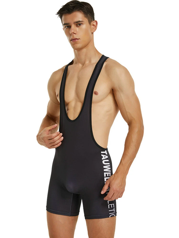 Men's Solid Color Wrestling Singlet Bodysuit(Mens Tight Tank Top Wrestling Suit) 9 Men's Solid Color Wrestling Singlet Bodysuit(Mens Tight Tank Top Wrestling Suit) - Image 9