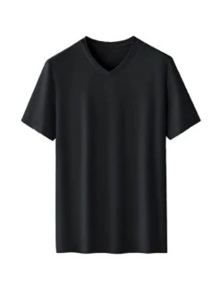 60S Double-Sided Modal Fashion V-neck Men's Solid Color Short-Sleeved T-shirt(60s Double Sided Modal Fashion V Neck Mens Solid Color Short Sleeved T Shirt) -Mr Saker 1 2 bbdee419 29d3 459c a470 865b6e0eb139