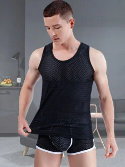 Men's Mesh Ice Silk Sleeveless Tank Top(Summer Cool Down Mens Tanks Shorts Set) -Mr Saker 1 2 c5711509 089a 4204 aa83 1c21ac5d1ccf