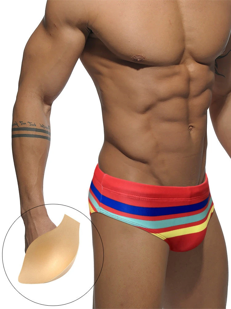 Men's Moisture-Wicking Sexy Striped Color Swim Briefs(Mens Moisture Wicking Sexy Striped Color Swim Briefs) 13 Men's Moisture-Wicking Sexy Striped Color Swim Briefs(Mens Moisture Wicking Sexy Striped Color Swim Briefs) - Image 13