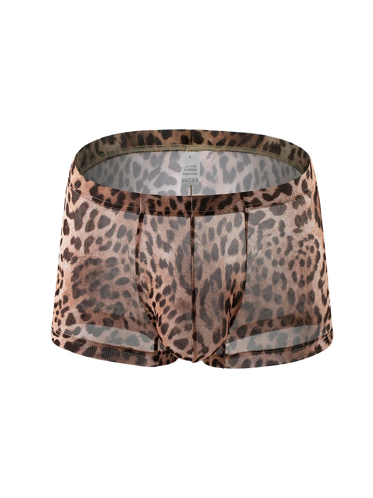 4 Pack Leopard Print See-through Mesh Trunks(4 Pack Leopard Print See Through Mesh Trunks) 16 4 Pack Leopard Print See-through Mesh Trunks(4 Pack Leopard Print See Through Mesh Trunks) - Image 16