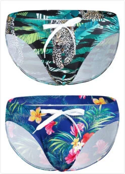 Mens Bulge Pouch Surfing Printed Bohemian Swim Briefs(Mens Surfing Printed Bohemian Swim Briefs) -Mr Saker 1 2ac19980 e0b1 4816 918d fa9e61a29b52