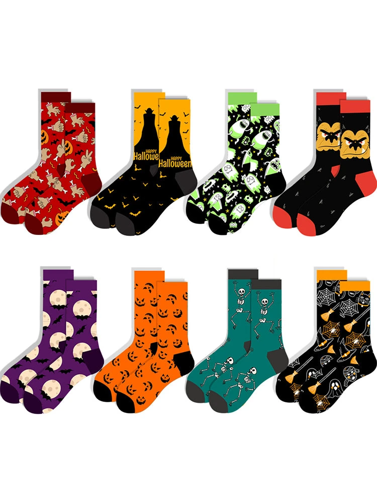 5 Pairs Halloween Skeleton, Alien, Pumpkin Monster Crew Socks(5 Pairs Halloween Skeleton Alien Pumpkin Monster Crew Socks) 4 5 Pairs Halloween Skeleton, Alien, Pumpkin Monster Crew Socks(5 Pairs Halloween Skeleton Alien Pumpkin Monster Crew Socks) - Image 4