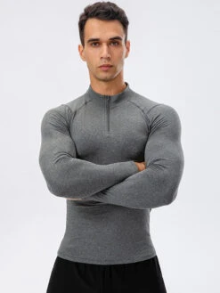 High Stretch Tight Sports Collar Long Sleeves For Men(High Stretch Tight Sports Collar Long Sleeves For Men) -Mr Saker 1 33 3f8959dd 2b56 4905 a065 1afcf24641c7