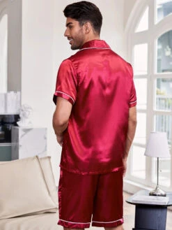 Men's Button Down Satin Pajama Set(Mens Button Down Satin Pajama Set) -Mr Saker 1 3 10e44b2a 0597 45a5 96eb f5eb6c648a76