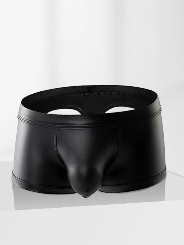 2-pack Men's Leather Hollow Hip-revealing Large Pouch Boxer Briefs(2 Pack Mens Leather Hollow Hip Revealing Large Pouch Boxer Briefs) 6 2-pack Men's Leather Hollow Hip-revealing Large Pouch Boxer Briefs(2 Pack Mens Leather Hollow Hip Revealing Large Pouch Boxer Briefs) - Image 6