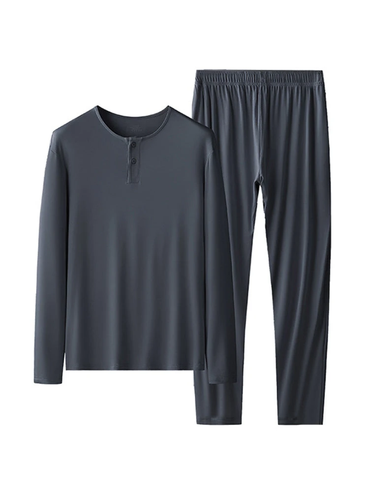 60S Modal Men's Solid Color Pajama Set | Comfortable Casual Wear For All Seasons(60s Modal Mens Solid Color Pajama Set Comfortable Casual Wear For All Seasons) 16 60S Modal Men's Solid Color Pajama Set | Comfortable Casual Wear For All Seasons(60s Modal Mens Solid Color Pajama Set Comfortable Casual Wear For All Seasons) - Image 16