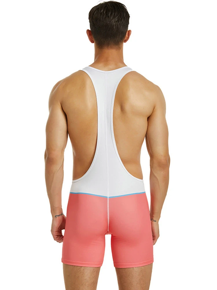 Men’s Spliced Color Wrestling Singlet Bodysuit(Mens Color Matching Wrestling One Piece Vest) 8 Men’s Spliced Color Wrestling Singlet Bodysuit(Mens Color Matching Wrestling One Piece Vest) - Image 8
