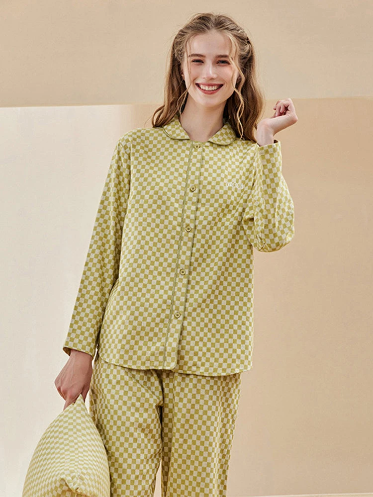 Woven Yarn-dyed Checkerboard Couple Cotton Comfortable Pajama Sets(Woven Yarn Dyed Checkerboard Couple Cotton Comfortable Pajama Sets) 11 Woven Yarn-dyed Checkerboard Couple Cotton Comfortable Pajama Sets(Woven Yarn Dyed Checkerboard Couple Cotton Comfortable Pajama Sets) - Image 11