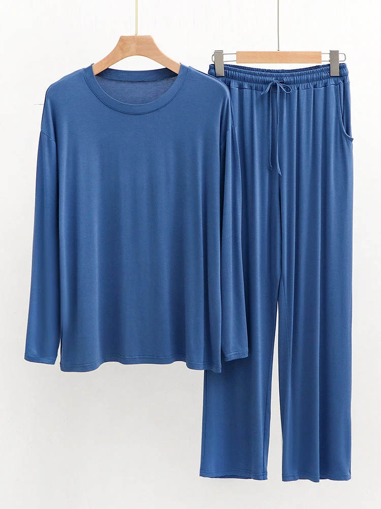 Modal Men's Long Sleeve Long Pants Pajamas | Deep Pocket Thin Plus Size Soft Breathable Loungewear(Modal Mens Long Sleeve Long Pants Pajamas Deep Pocket Thin Plus Size Soft Breathable Loungewear) 3 Modal Men's Long Sleeve Long Pants Pajamas | Deep Pocket Thin Plus Size Soft Breathable Loungewear(Modal Mens Long Sleeve Long Pants Pajamas Deep Pocket Thin Plus Size Soft Breathable Loungewear) - Image 3