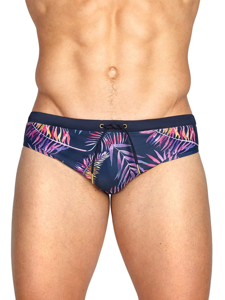 Gradient Leaf Print Men's Swimsuit Briefs(Gradient Leaf Print Mens Swimsuit Briefs) 2 Gradient Leaf Print Men's Swimsuit Briefs(Gradient Leaf Print Mens Swimsuit Briefs) - Image 2