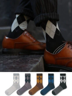 5 Pack Men's Vintage Diamond Socks(5 Pack Mens Vintage Diamond Socks Mrsaker)