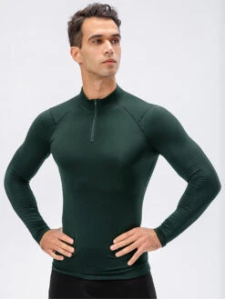 High Stretch Tight Sports Collar Long Sleeves For Men(High Stretch Tight Sports Collar Long Sleeves For Men) -Mr Saker 1 43