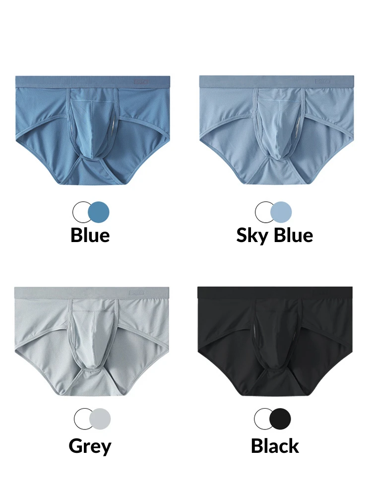 4 Pack Men's Large Pouch Separation Ice Silk Briefs(4 Pack Mens Large Pouch Separation Ice Silk Briefs) 8 4 Pack Men's Large Pouch Separation Ice Silk Briefs(4 Pack Mens Large Pouch Separation Ice Silk Briefs) - Image 8