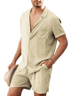 Men’s Button Down Short Sleeve Shirt Top And Shorts Set(Men S Button Down Short Sleeve Shirt Top And Shorts Set) -Mr Saker 1 4 465fb095 46b6 477b b425 d4a39b3be669