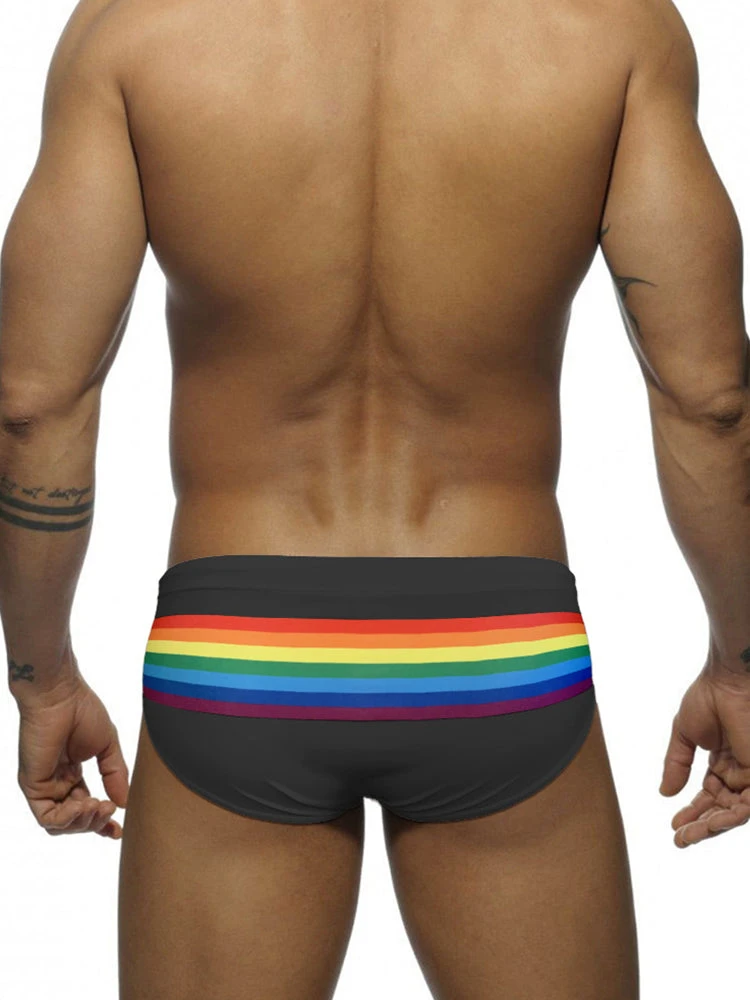 Men's Colorful Striped Stretch Fit Comfy Waistband Swim Briefs(Mens Colorful Striped Stretch Fit Comfy Waistband Swim Briefs) 11 Men's Colorful Striped Stretch Fit Comfy Waistband Swim Briefs(Mens Colorful Striped Stretch Fit Comfy Waistband Swim Briefs) - Image 11