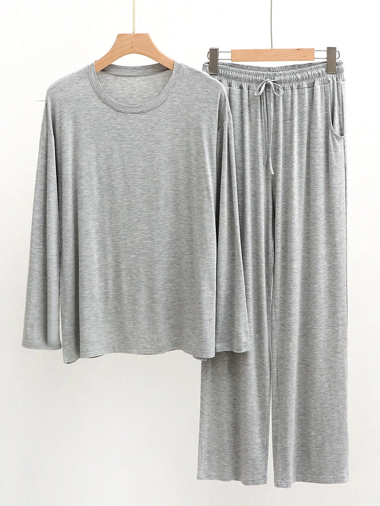 Modal Men's Long Sleeve Long Pants Pajamas | Deep Pocket Thin Plus Size Soft Breathable Loungewear(Modal Mens Long Sleeve Long Pants Pajamas Deep Pocket Thin Plus Size Soft Breathable Loungewear) 4 Modal Men's Long Sleeve Long Pants Pajamas | Deep Pocket Thin Plus Size Soft Breathable Loungewear(Modal Mens Long Sleeve Long Pants Pajamas Deep Pocket Thin Plus Size Soft Breathable Loungewear) - Image 4