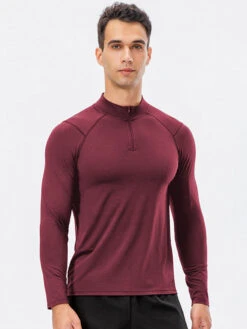 Men's Zip-Up Sports Long Sleeve Shirt(Mens Zip Up Long Sleeve T Shirt) -Mr Saker 1 4 d3f7d53c e809 44d6 a223 17a6f44ace94