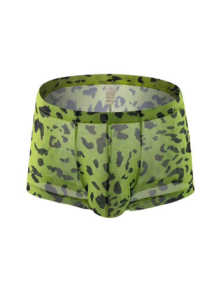 4 Pack Leopard Print See-through Mesh Trunks(4 Pack Leopard Print See Through Mesh Trunks) 18 4 Pack Leopard Print See-through Mesh Trunks(4 Pack Leopard Print See Through Mesh Trunks) - Image 18