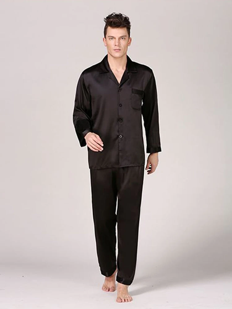 Men's Classic Satin Pajama Set Sleepwear(Mens Classic Satin Pajama Set Sleepwear) 16 Men's Classic Satin Pajama Set Sleepwear(Mens Classic Satin Pajama Set Sleepwear) - Image 16