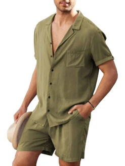 Men’s Button Down Short Sleeve Shirt Top And Shorts Set(Men S Button Down Short Sleeve Shirt Top And Shorts Set) -Mr Saker 1 5 51f3922f 40f5 44fe a396 8e626ad98a95